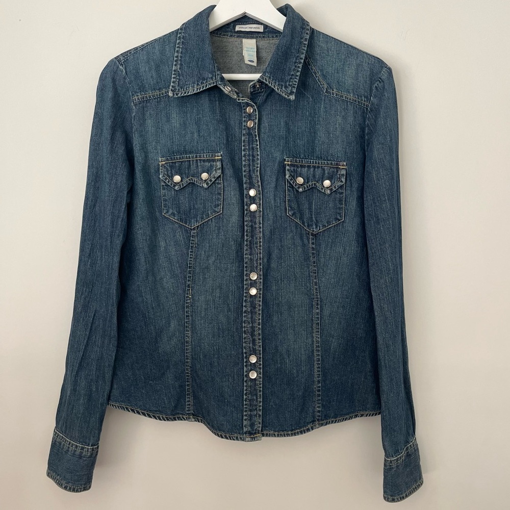 2000s old navy denim blouse